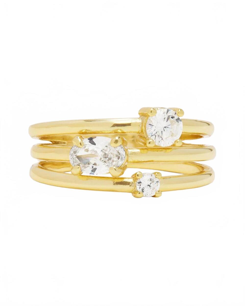 NEW MELINDA MARIA women's nina stacked ring in gold